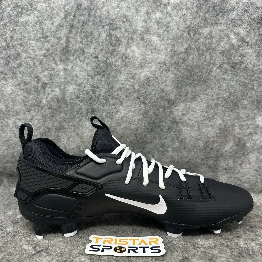 Nike Huarache 9 Elite Low Lacrosse Cleats Mens Sz 13 Black White FD0089-002 LAX